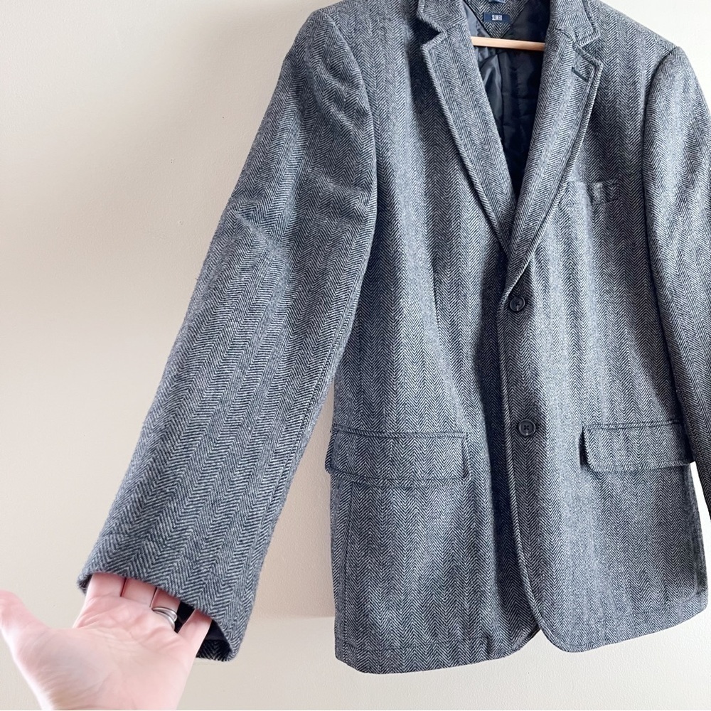 Tommy Hilfiger Slim Fit Wool Blend‎ Herringbone Insulated Jacket in Grey, Large - Picture 6 of 10